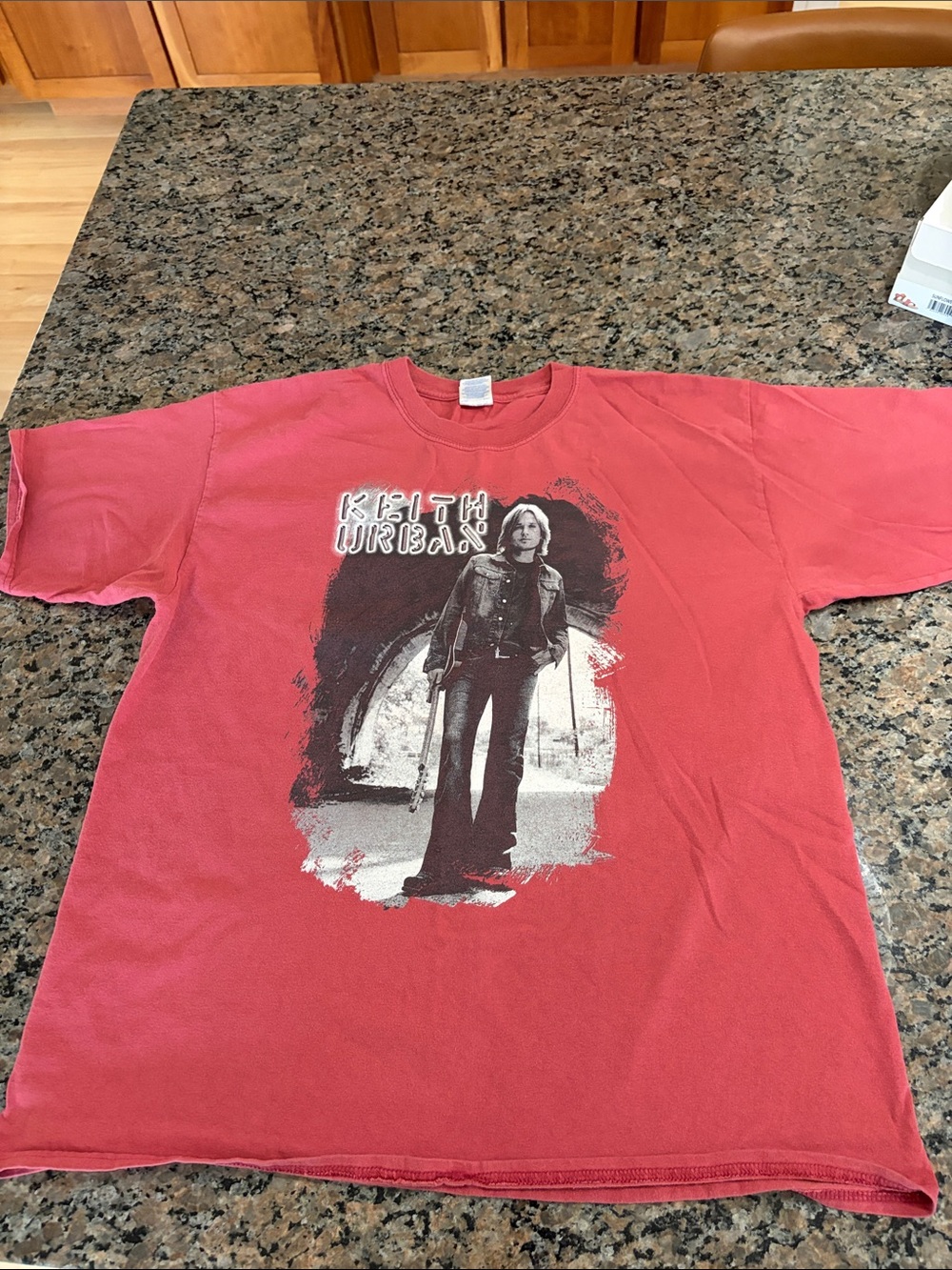 Golden Road Tour 2003 Men's Vintage-Style Red Graphic Tee with Keith Urban Men’s